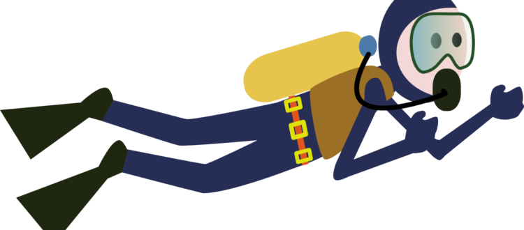diving with glasses